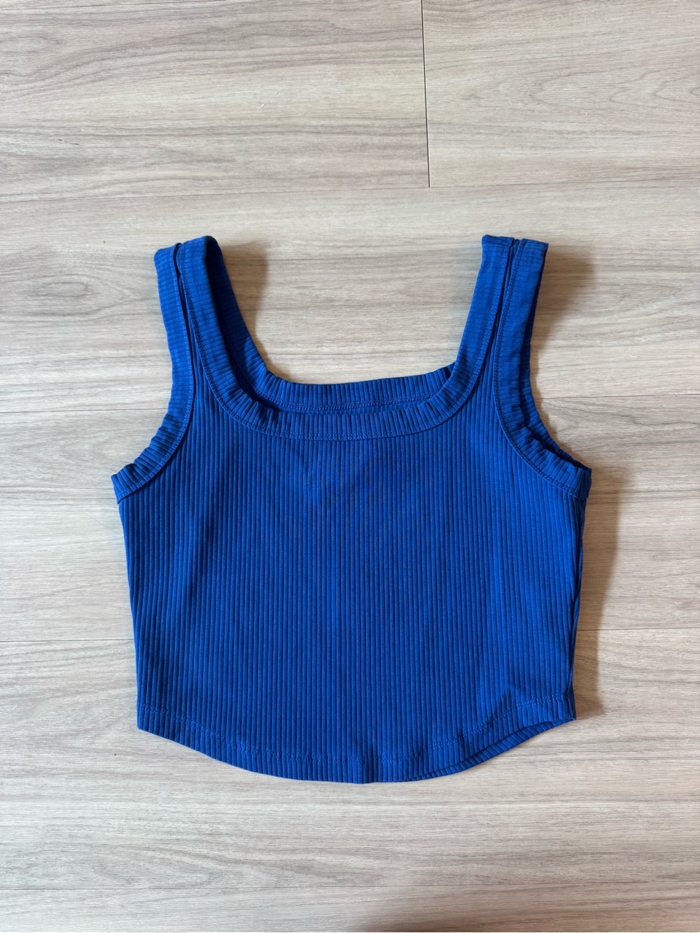 Madewell Ribbed Square-Neck Crop Tank - Royal Blue